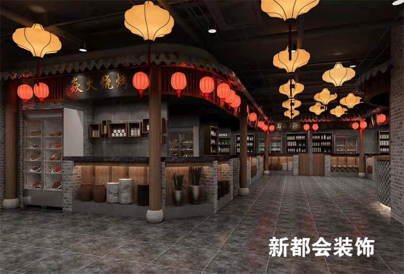 復(fù)古美食城裝飾設(shè)計