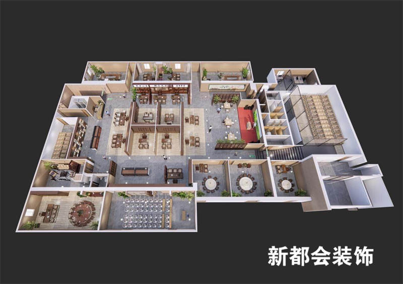 350㎡休閑餐廳中式茶館