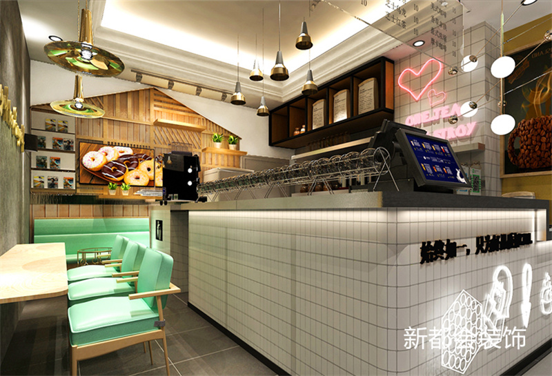 30平米奶茶甜品店鋪裝修設計